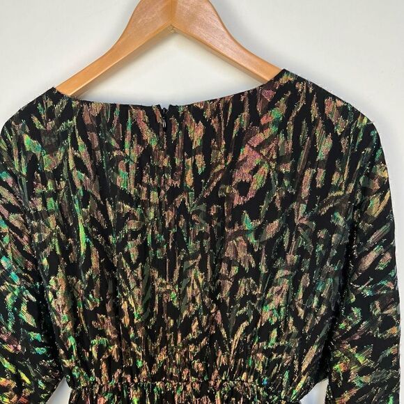 NWT House of Harlow 1960 x REVOLVE Clark Dress Metallic Black Mini size L - Picture 8 of 14